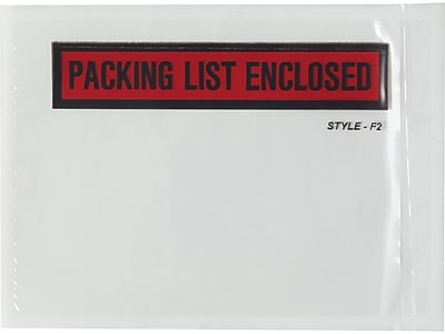 Ship Now Supply SNPL451Packing List Enclosed Envelopes Width 4.5 Length Red 4 1/2 x 6 Pack of 1000 